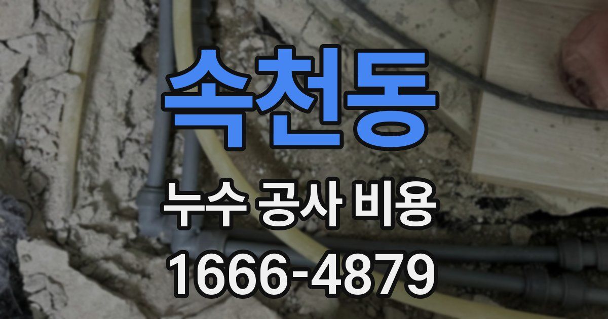 속천동 누수 공사 비용