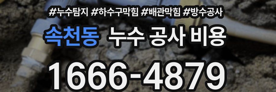 속천동 누수 공사 비용