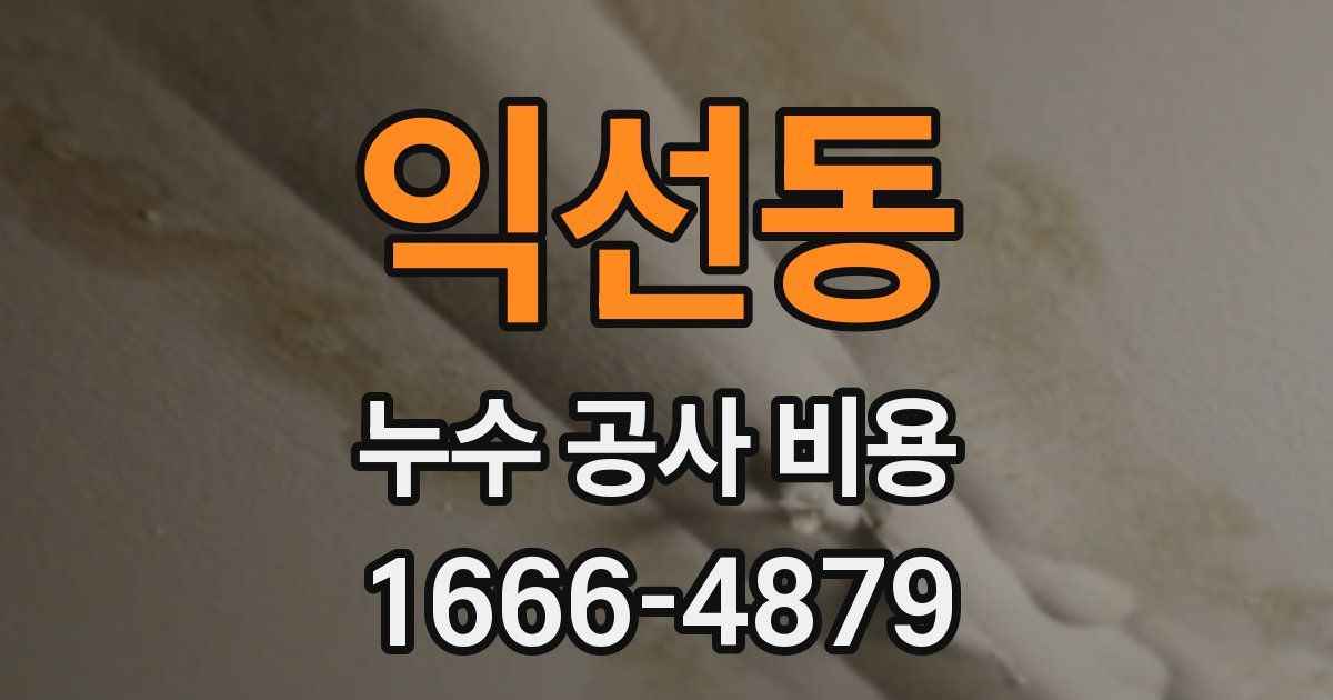 익선동 누수 공사 비용