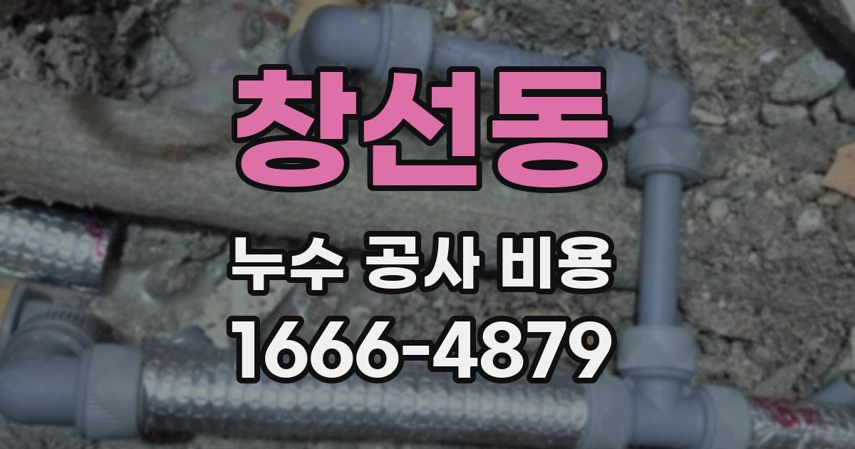 창선동 누수 공사 비용