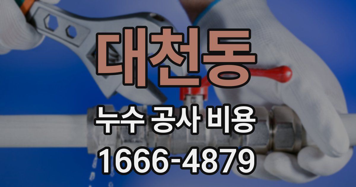 대천동 누수 공사 비용