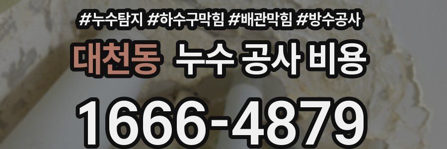 대천동 누수 공사 비용