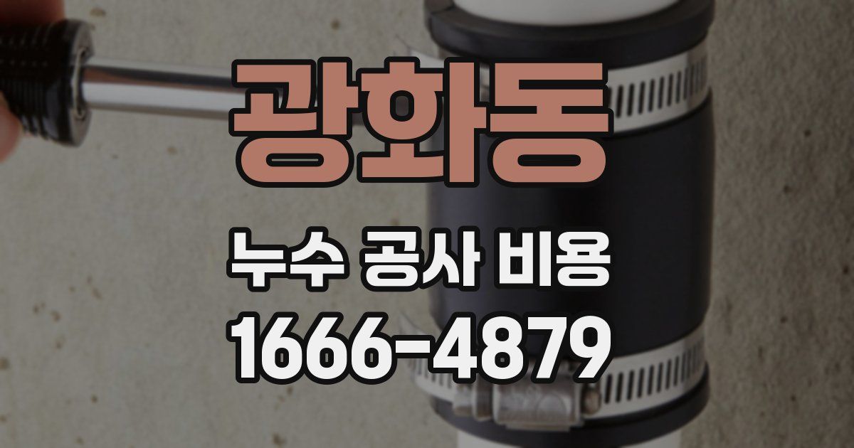 광화동 누수 공사 비용
