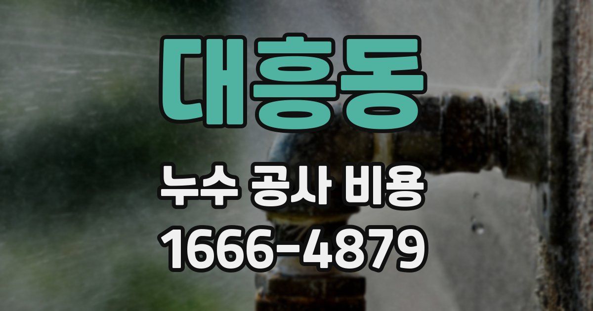 대흥동 누수 공사 비용