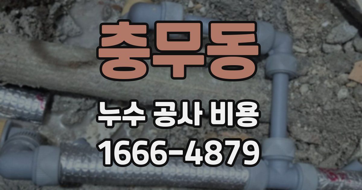 충무동 누수 공사 비용