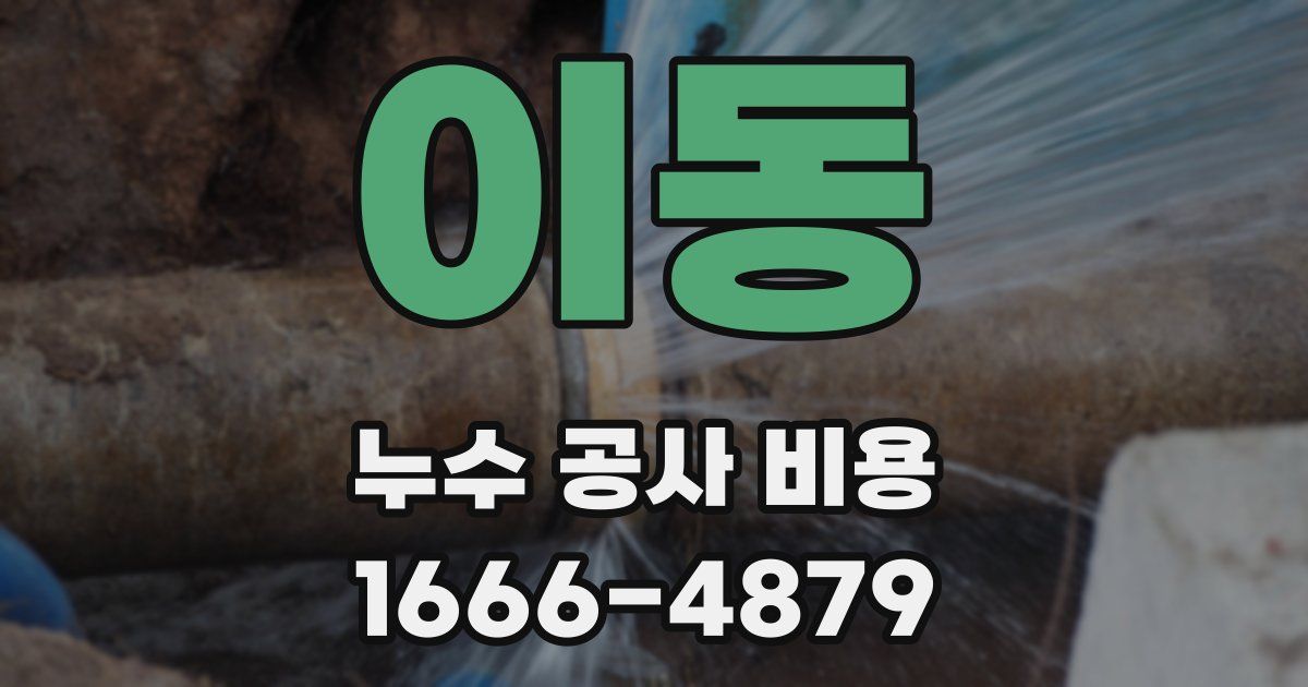 이동 누수 공사 비용