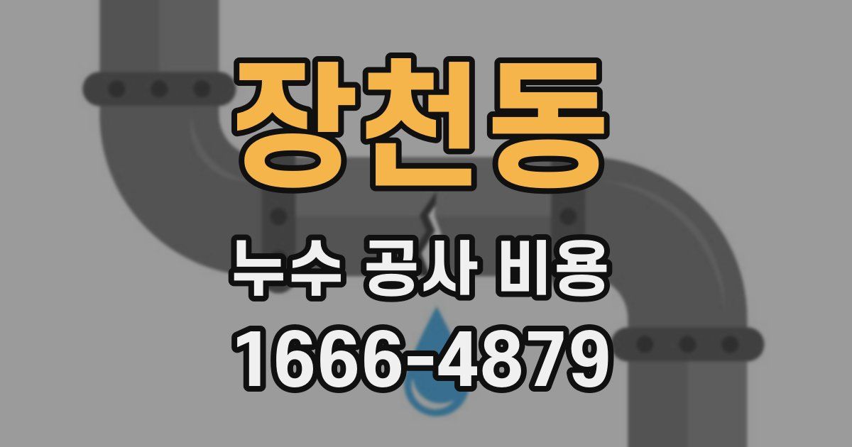 장천동 누수 공사 비용