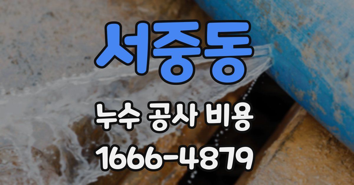 서중동 누수 공사 비용