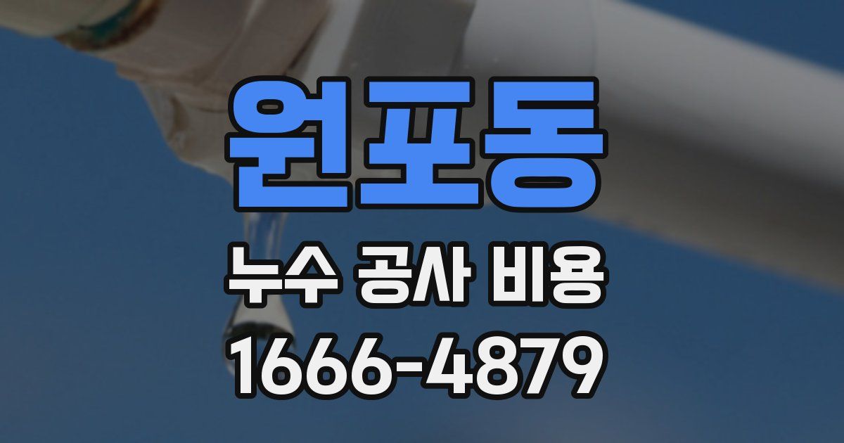 원포동 누수 공사 비용
