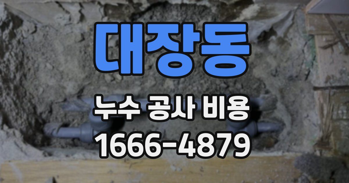 대장동 누수 공사 비용