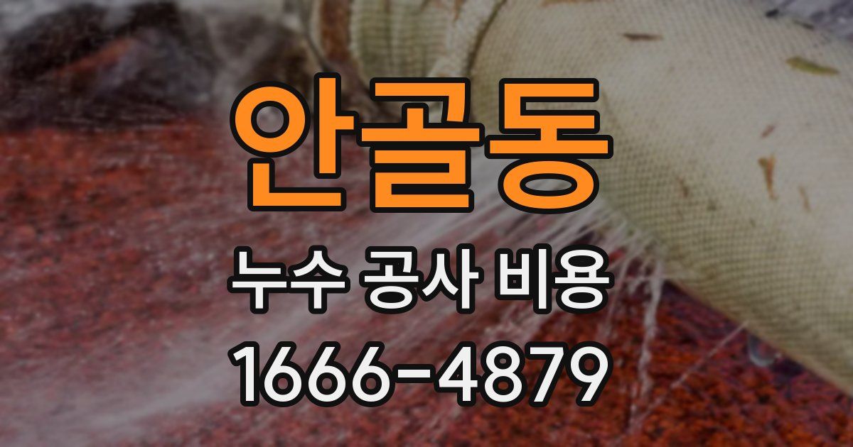 안골동 누수 공사 비용