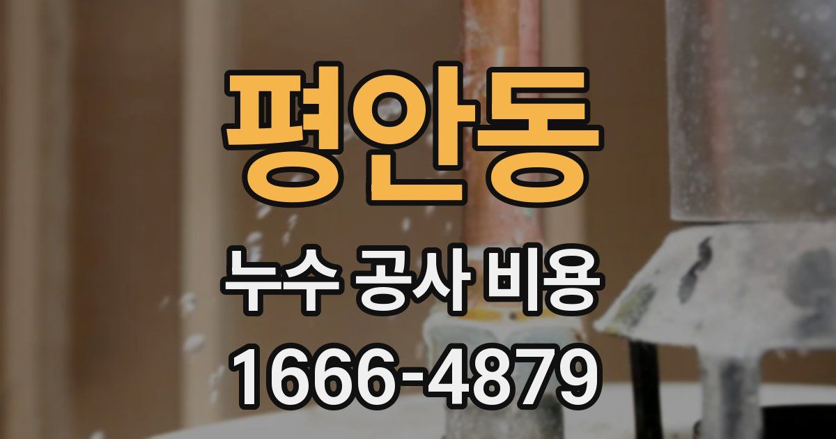 평안동 누수 공사 비용