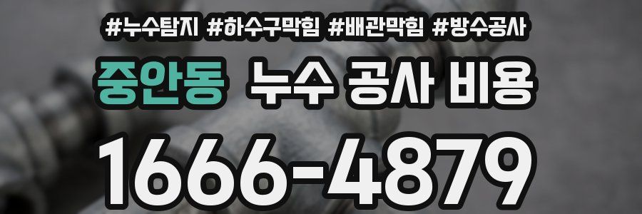 중안동 누수 공사 비용