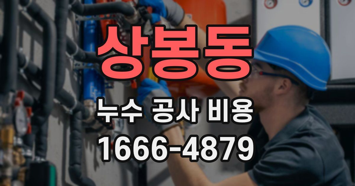 상봉동 누수 공사 비용