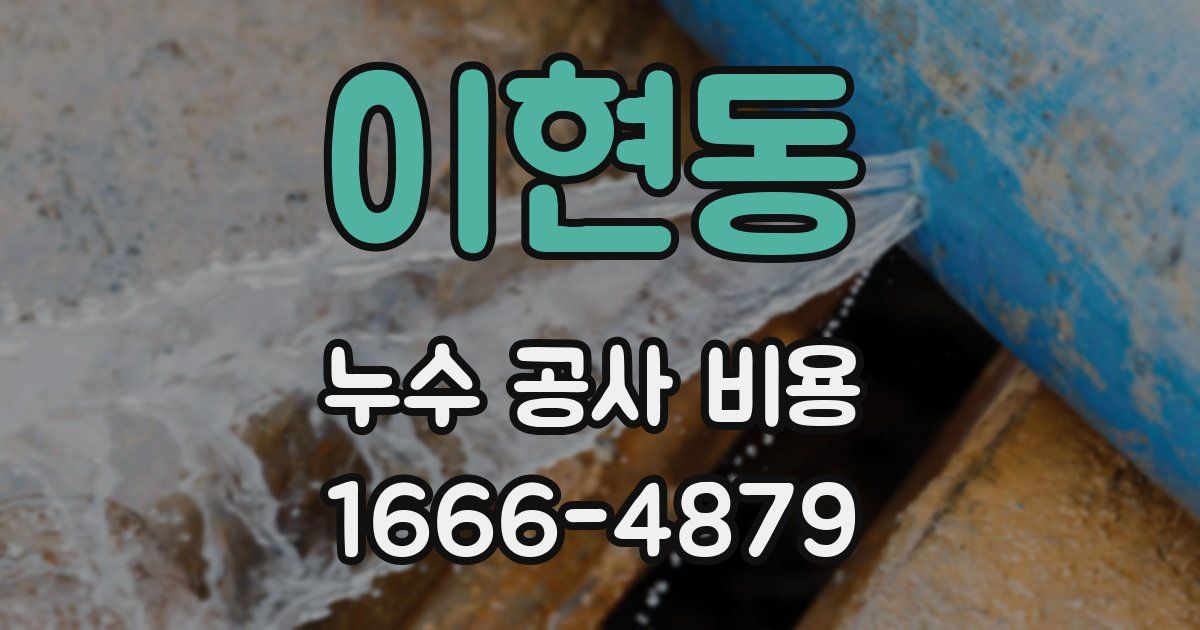 이현동 누수 공사 비용