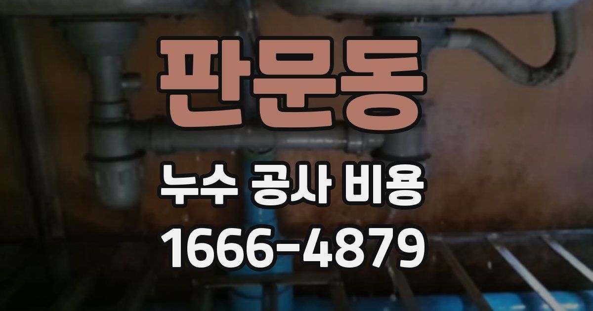 판문동 누수 공사 비용