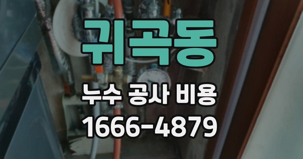 귀곡동 누수 공사 비용