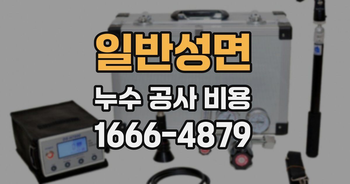 일반성면 누수 공사 비용