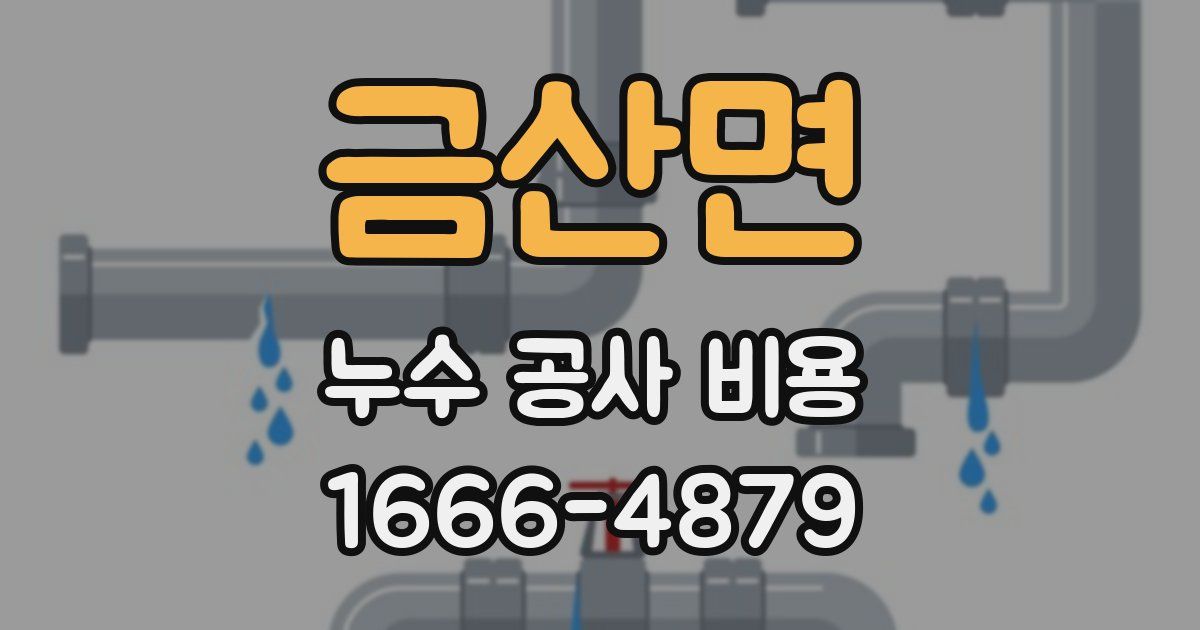 금산면 누수 공사 비용