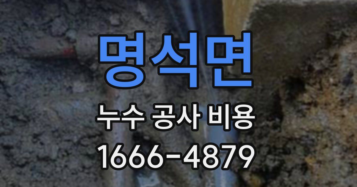 명석면 누수 공사 비용
