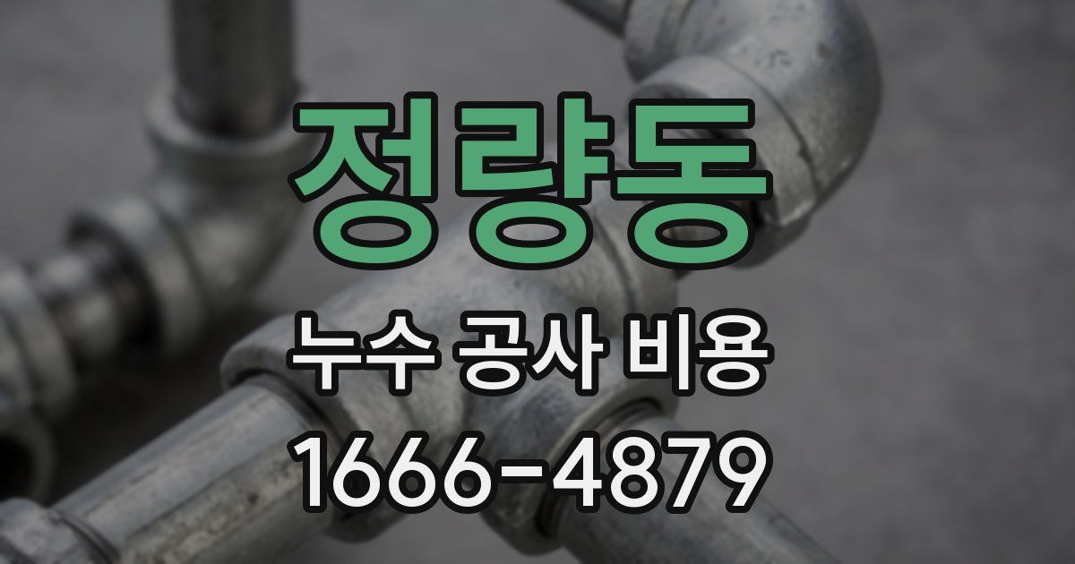 정량동 누수 공사 비용