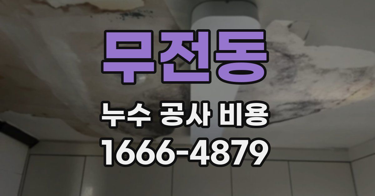 무전동 누수 공사 비용