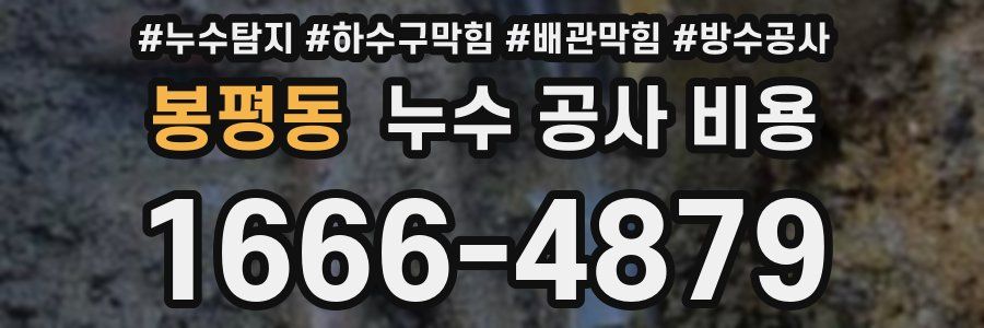 봉평동 누수 공사 비용