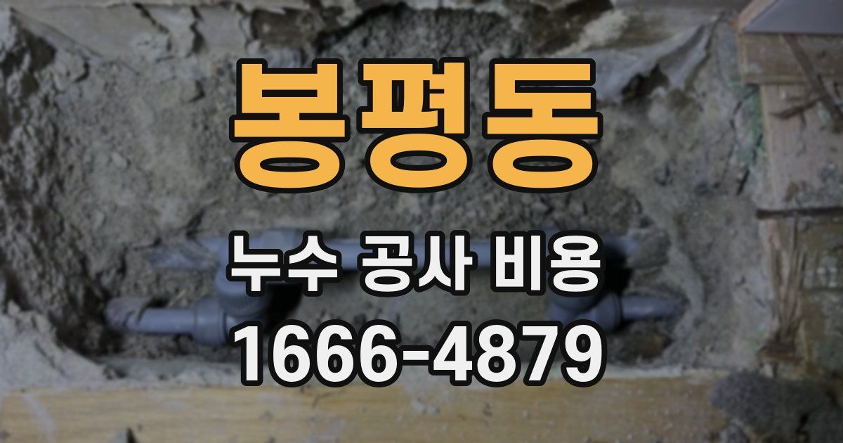 봉평동 누수 공사 비용