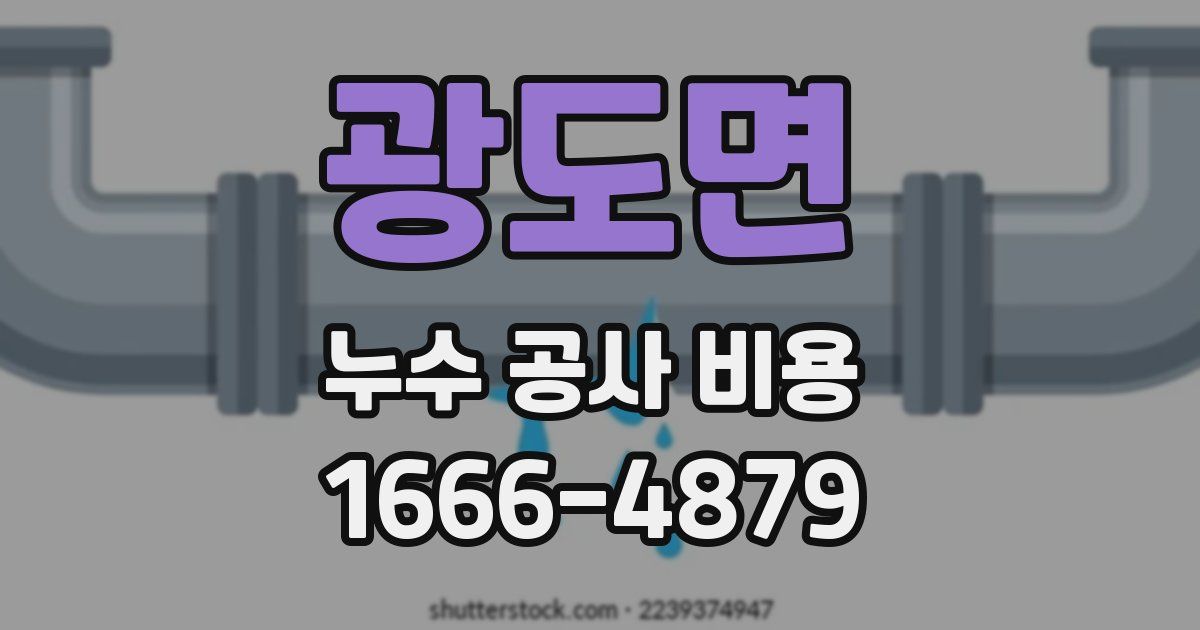 광도면 누수 공사 비용