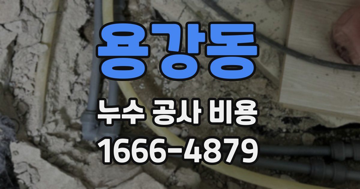 용강동 누수 공사 비용