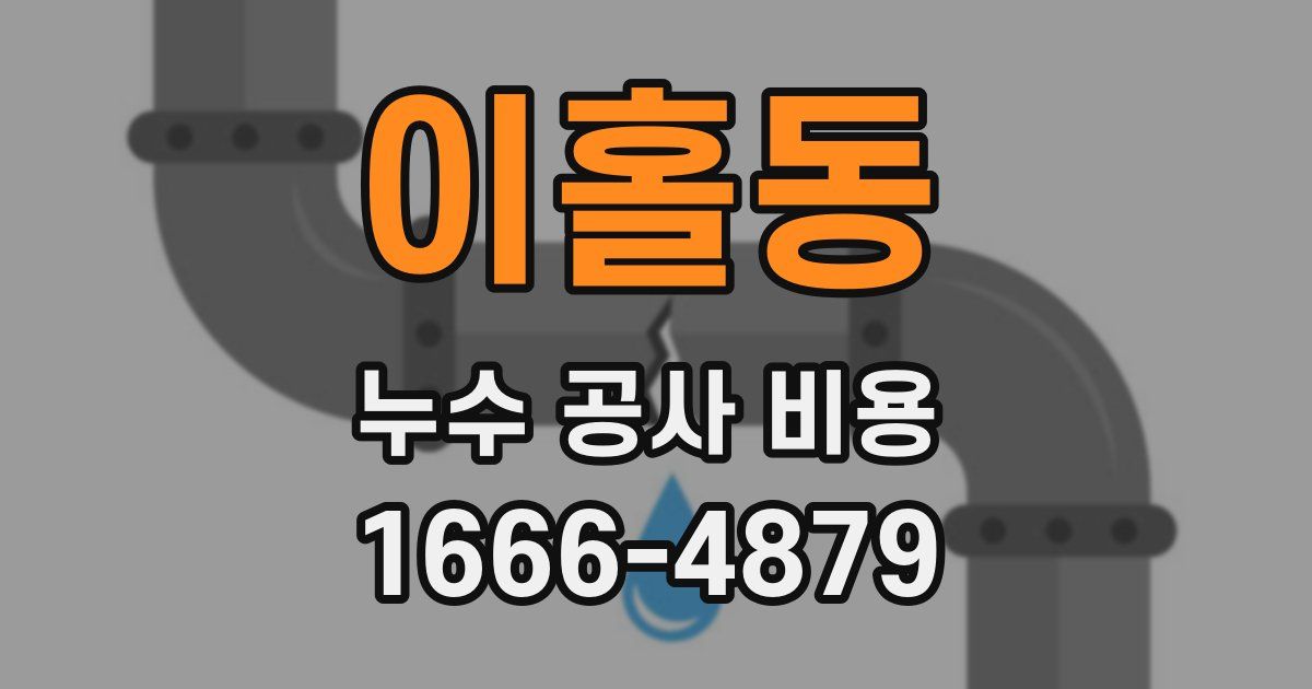 이홀동 누수 공사 비용