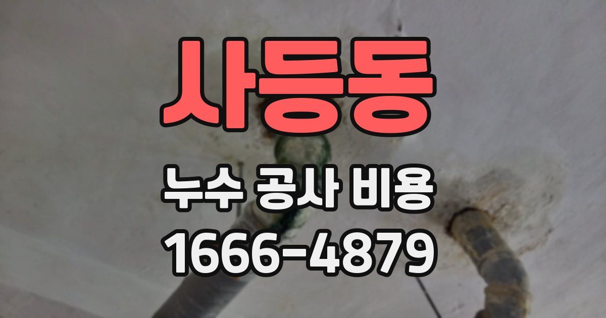 사등동 누수 공사 비용