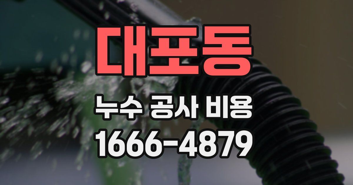 대포동 누수 공사 비용