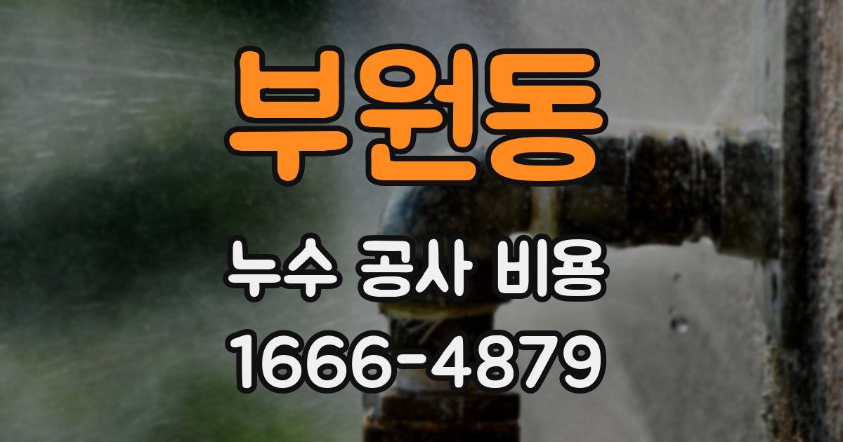 부원동 누수 공사 비용