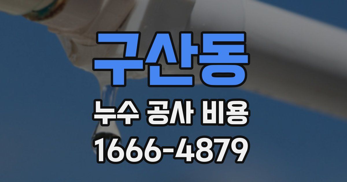 구산동 누수 공사 비용