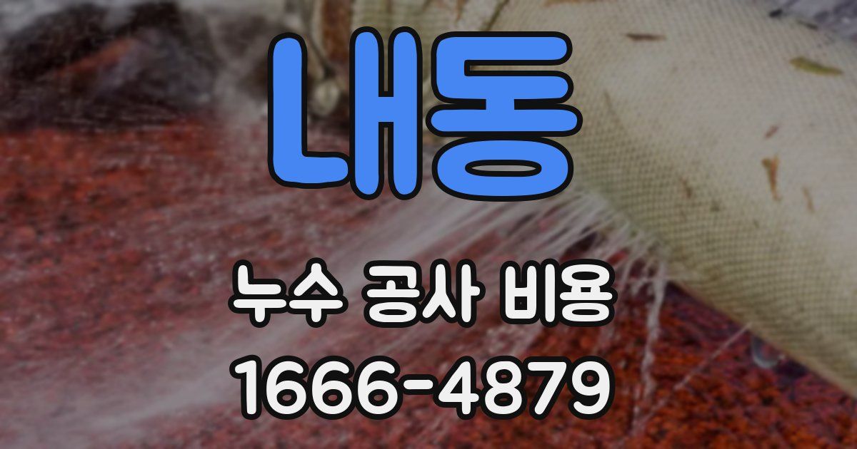 내동 누수 공사 비용