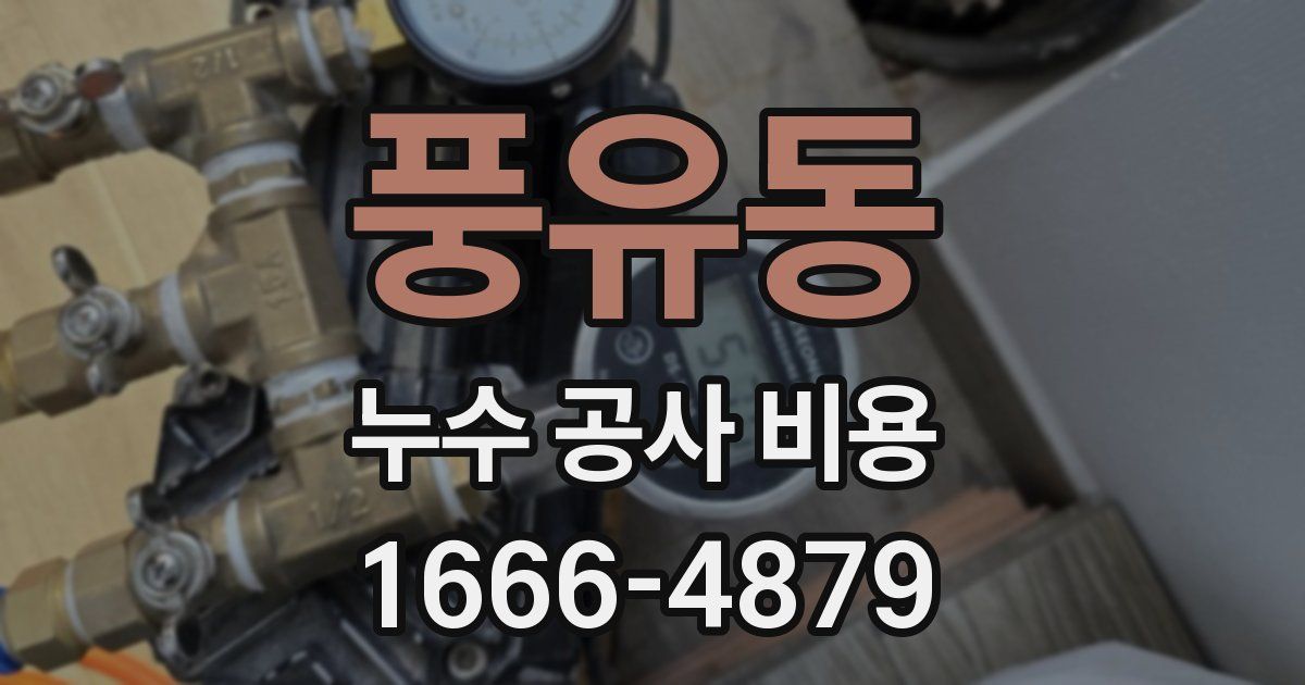 풍유동 누수 공사 비용
