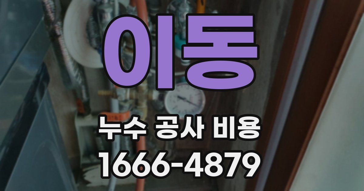 이동 누수 공사 비용