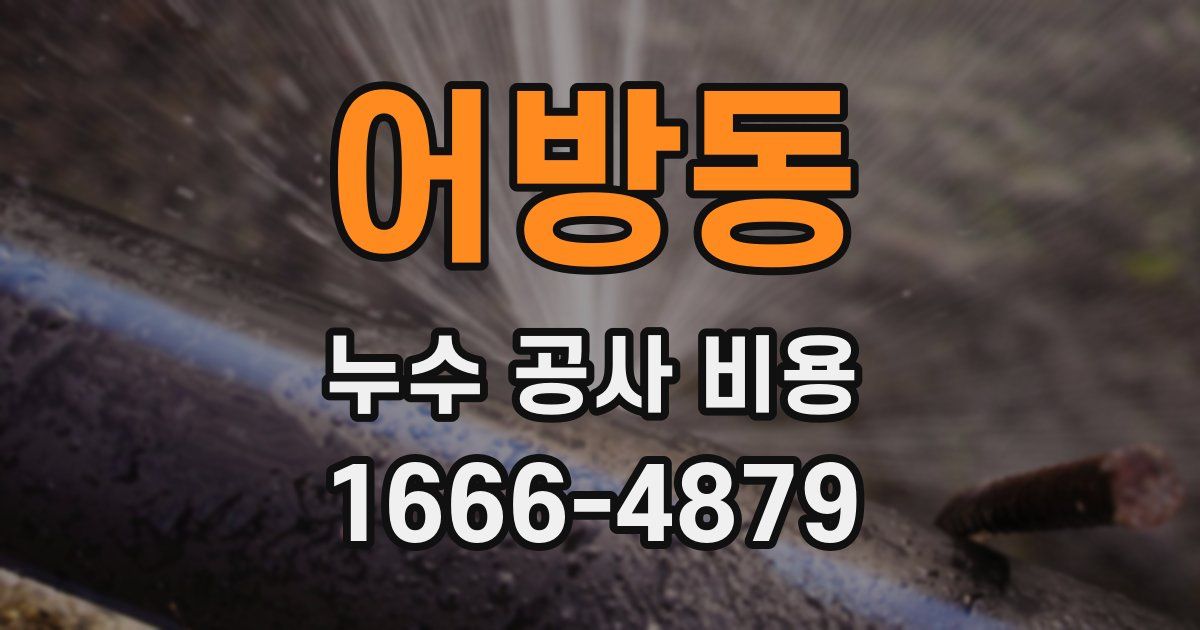 어방동 누수 공사 비용