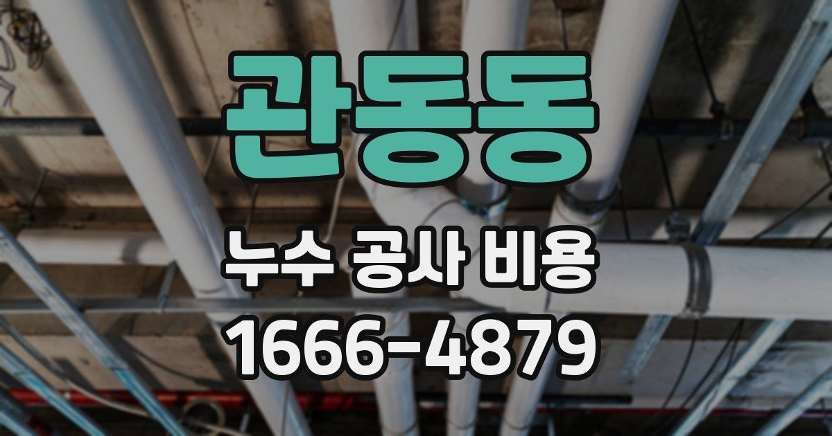 관동동 누수 공사 비용