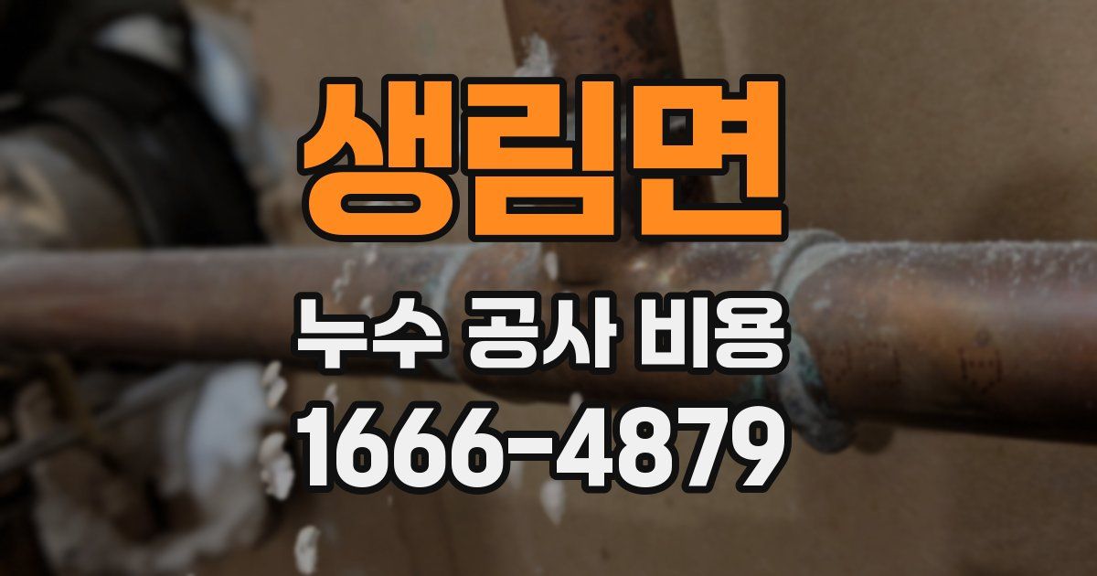 생림면 누수 공사 비용