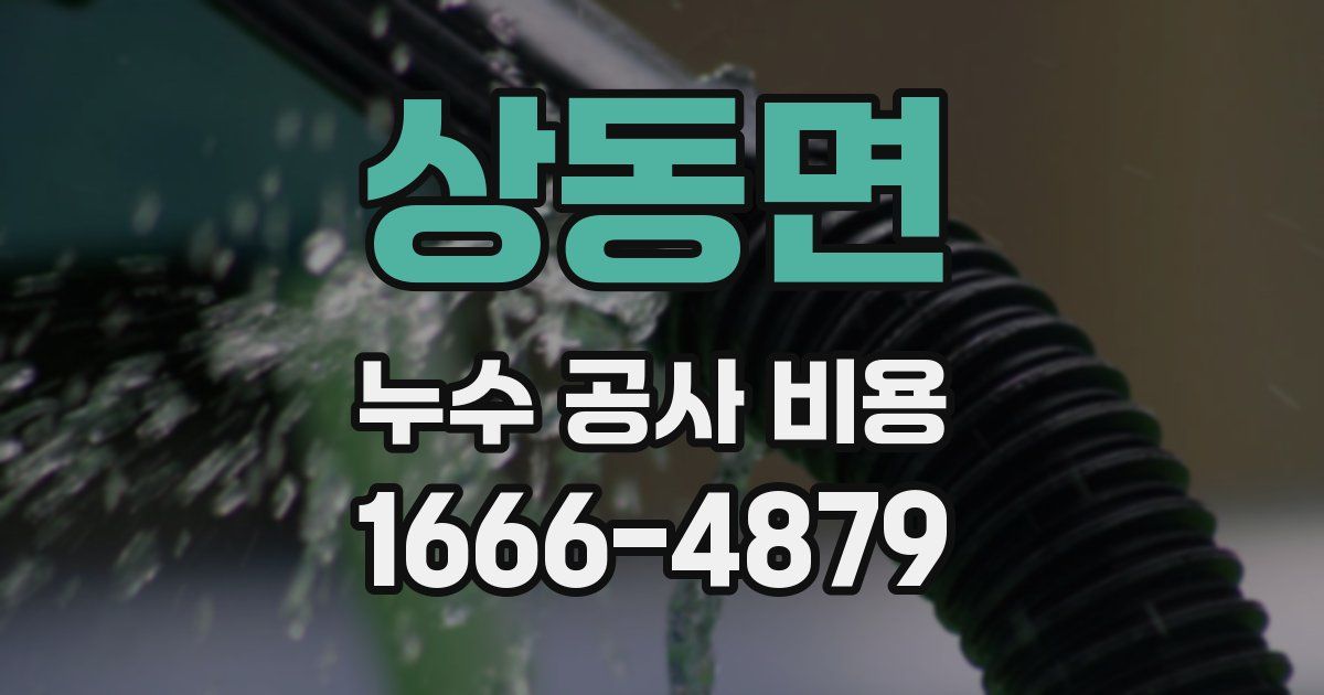 상동면 누수 공사 비용