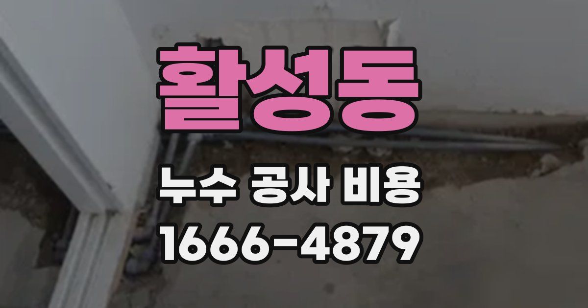 활성동 누수 공사 비용