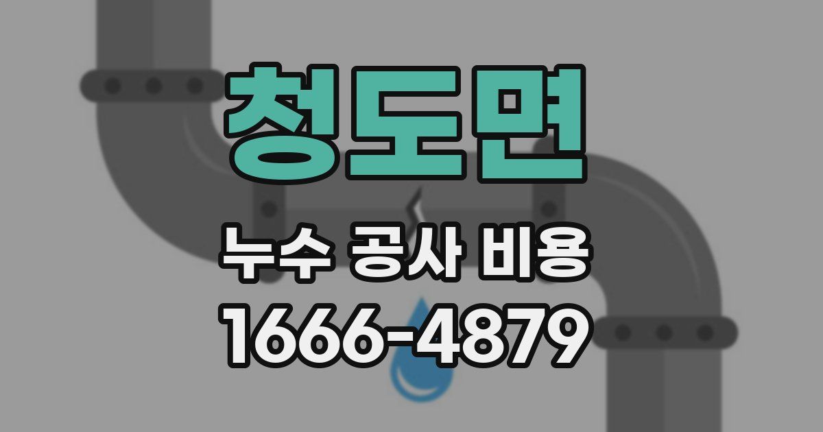 청도면 누수 공사 비용