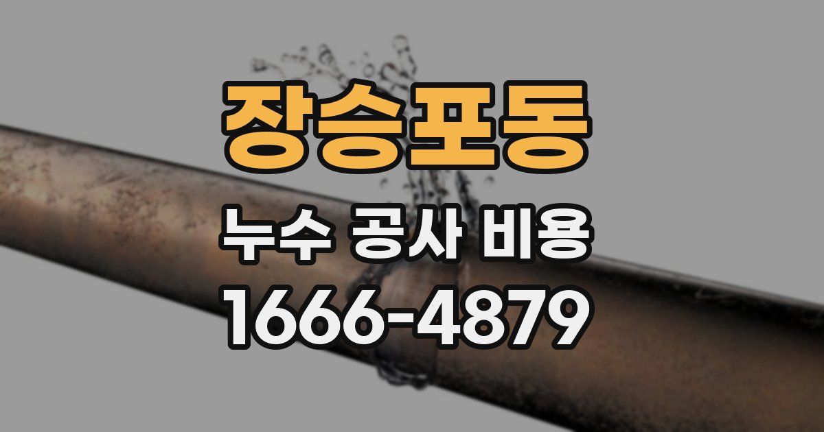 장승포동 누수 공사 비용