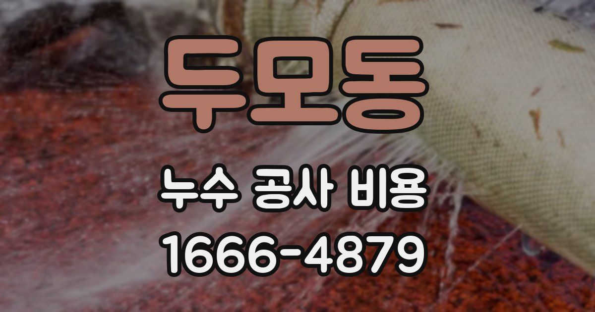 두모동 누수 공사 비용