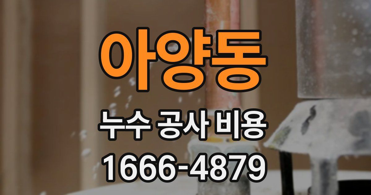 아양동 누수 공사 비용