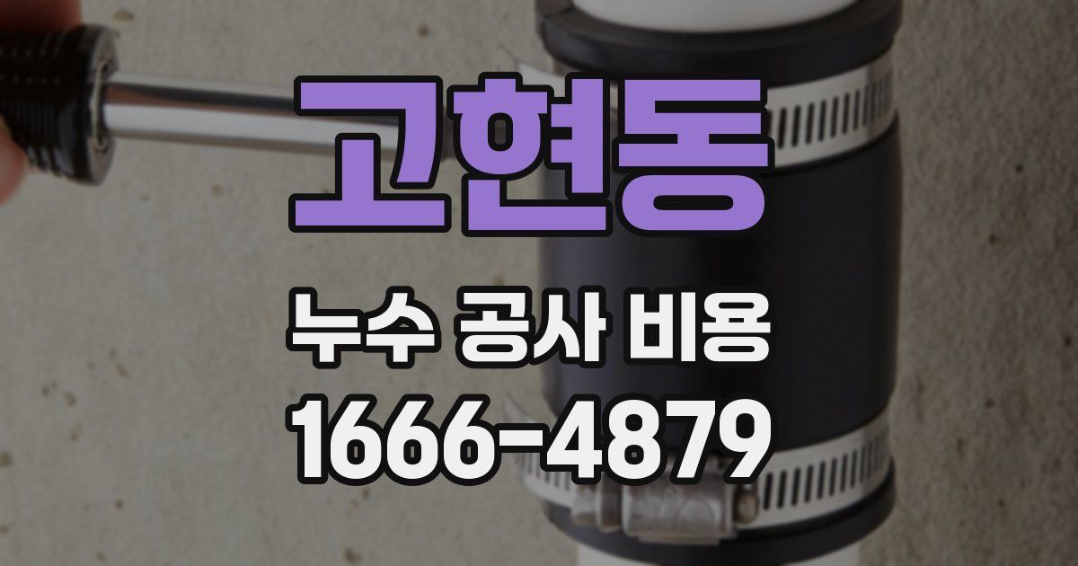 고현동 누수 공사 비용