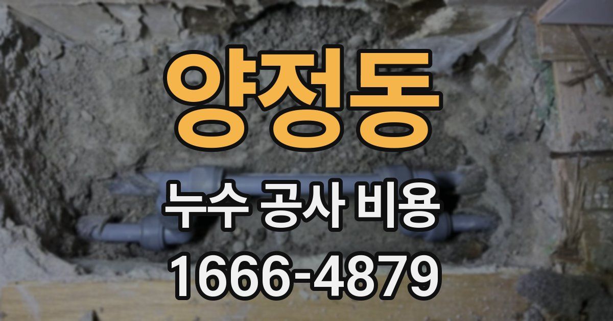 양정동 누수 공사 비용