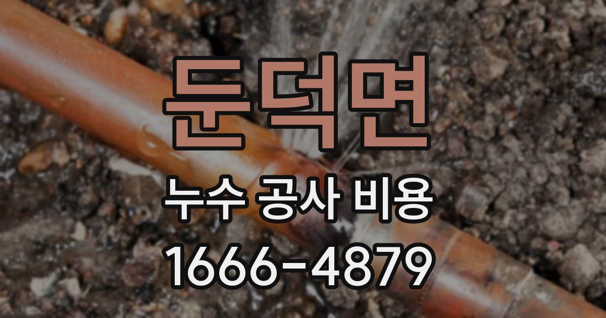 둔덕면 누수 공사 비용